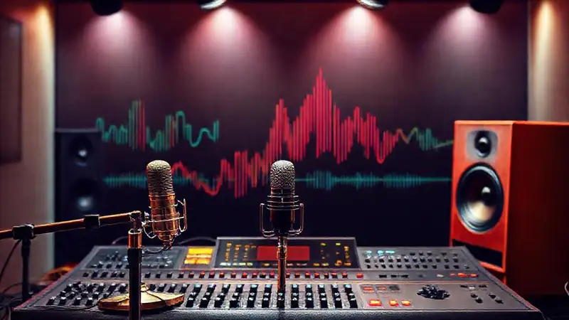 Equipamiento de sonido en un estudio moderno