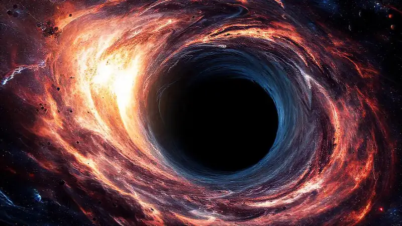 Agujero negro con disco y espacio deformado