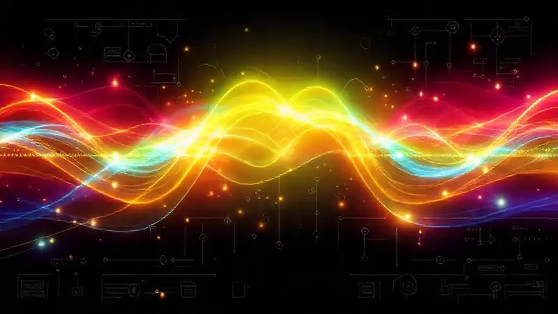 Ilustración moderna de energía electromagnética y circuitos
