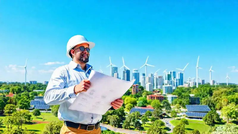 Ingeniero civil diseña ciudad sostenible y moderna