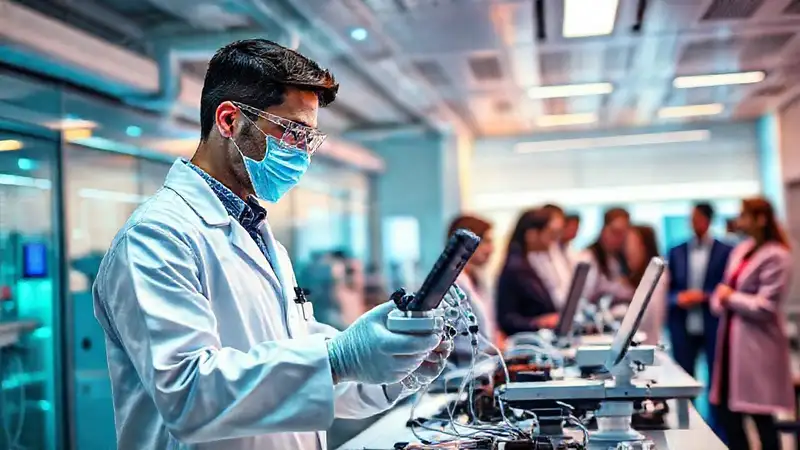 Ingeniero biomédico en un hospital futurista