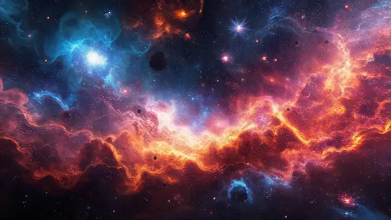 Universo cósmico: energía, galaxias, nebulosas, visión futurista