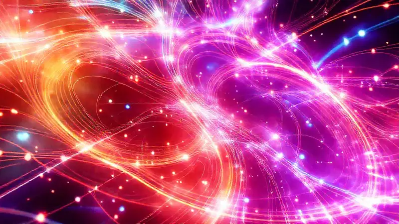 Campos cuánticos de energía en estilo futurista