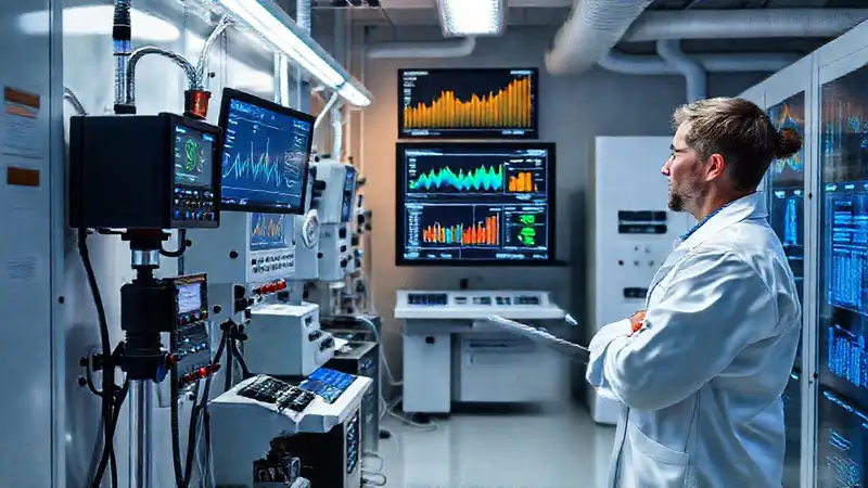 Laboratorio científico con instrumentos de medición precisos