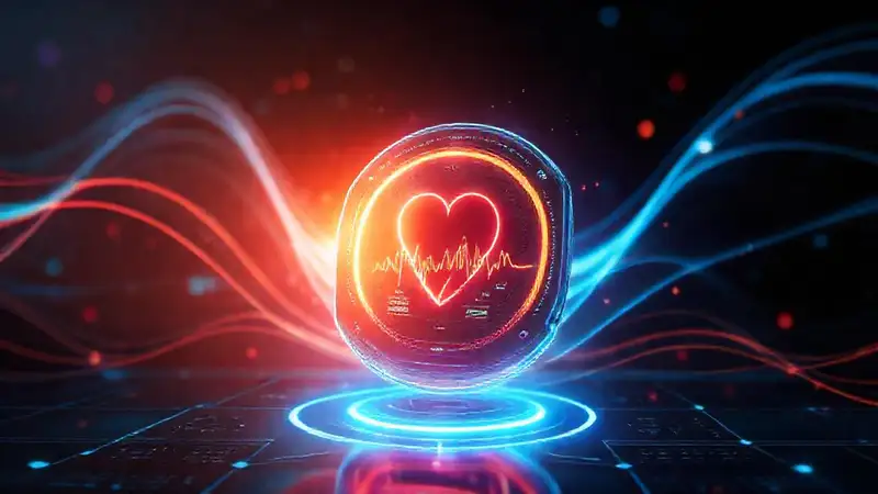 Dispositivo futurista de salud con interfaz digital