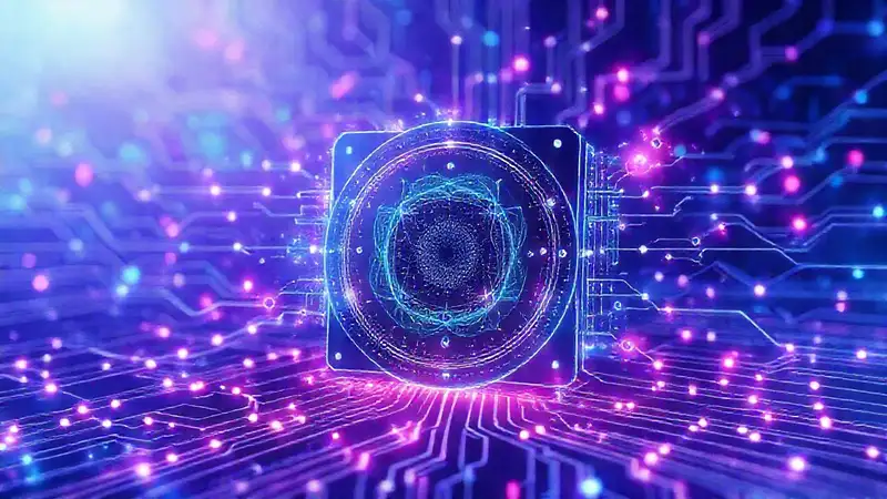 Computadora cuántica futurista y avanzada