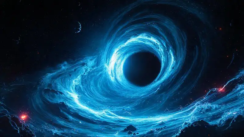 Agujero negro futurista con energía y luz