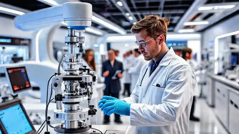 Ingeniero biomédico en laboratorio innovador y avanzado