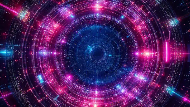 Acelerador futurista con energía y ciencia avanzada