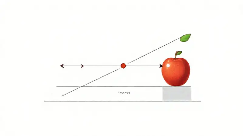 Diagrama educativo de la manzana de Newton