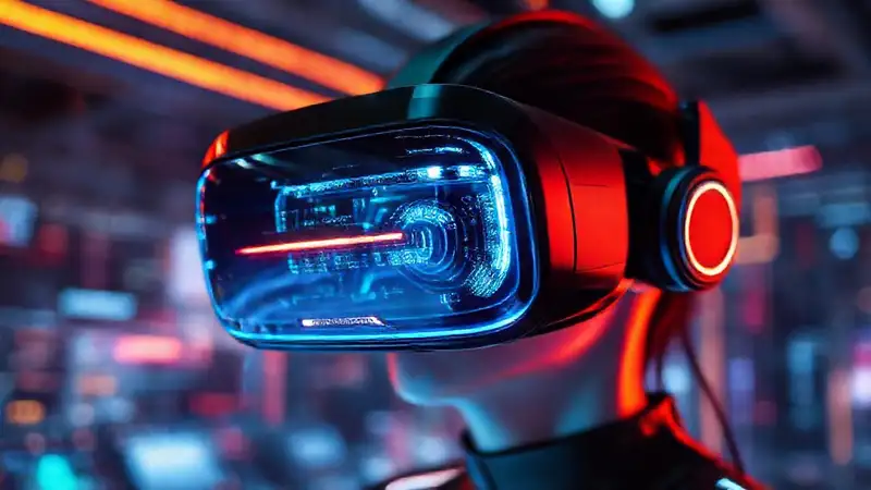 Auricular VR futurista y envolvente de alta tecnología