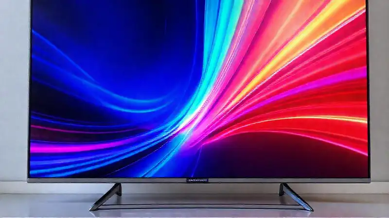 Pantalla de TV moderna, colores vibrantes y nítidos