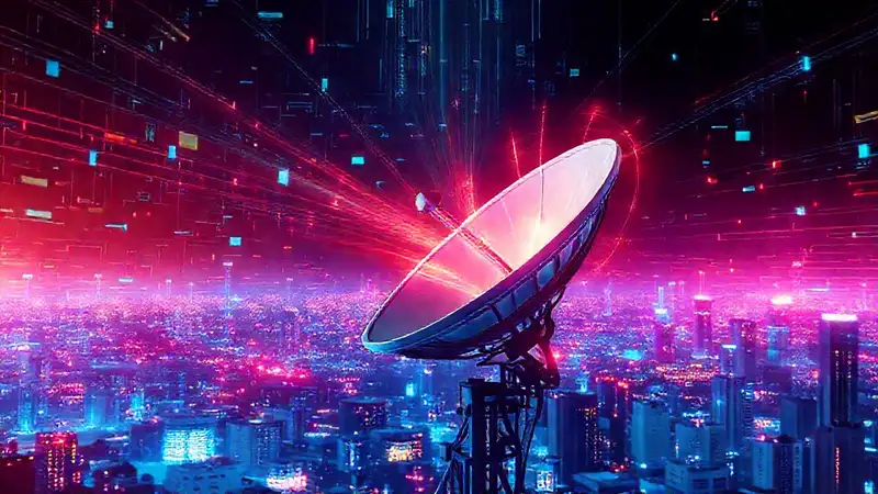 Tecnología avanzada y comunicación en ciudad futurista
