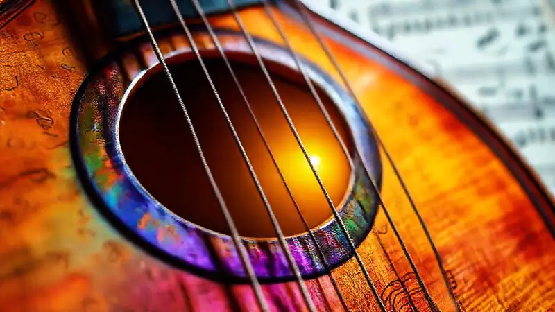 Membrana musical con detalles vibrantes y técnico