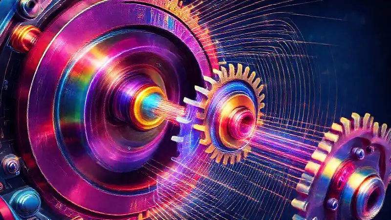 Mecanismo de engranajes y ondas resonantes