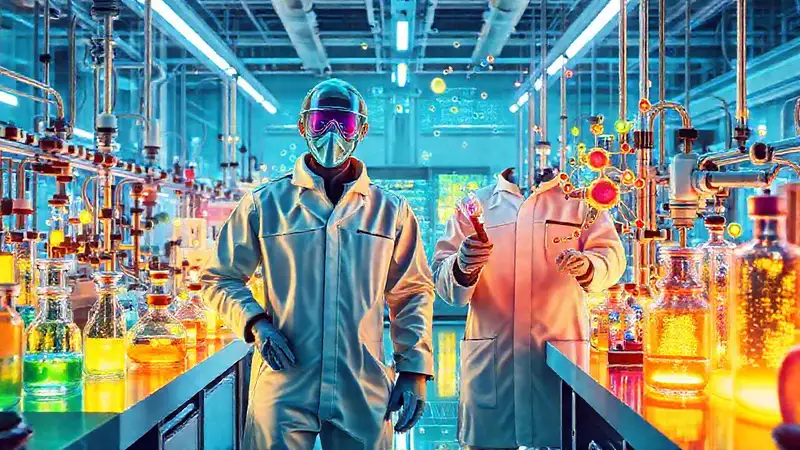 Innovadores y tecnología en laboratorios futuristas