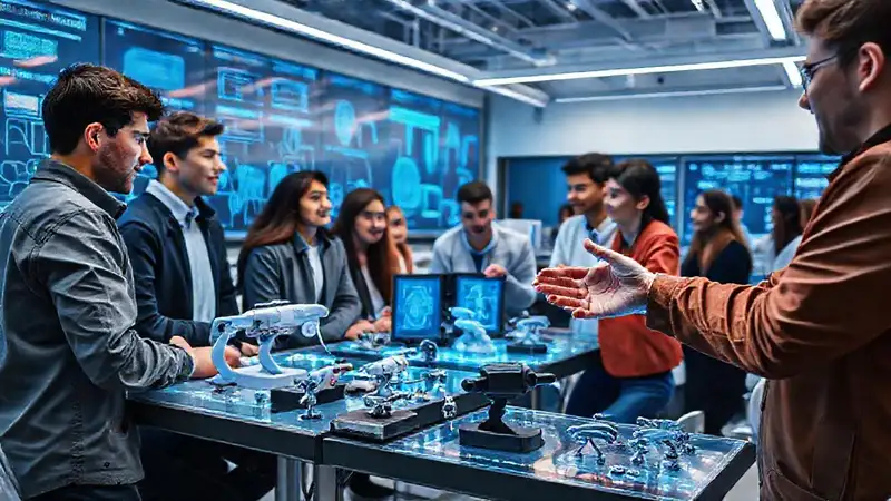 Estudiantes colaborando en ingeniería biomédica moderna