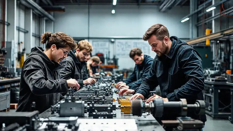 Estudiantes de ingeniería realizan prácticas en taller moderno