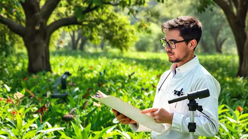 Biólogo registra especies en campo natural