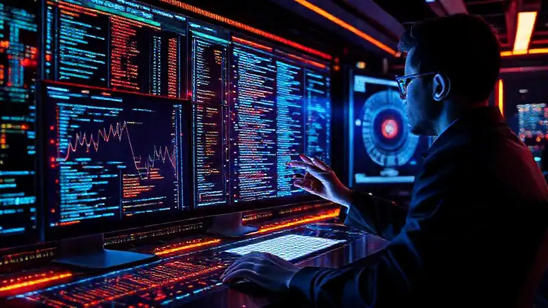Interfaz futurista de análisis de datos avanzada