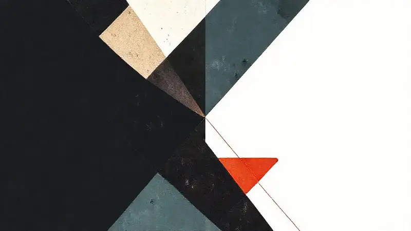 Formas geométricas asimétricas y colores contrastantes