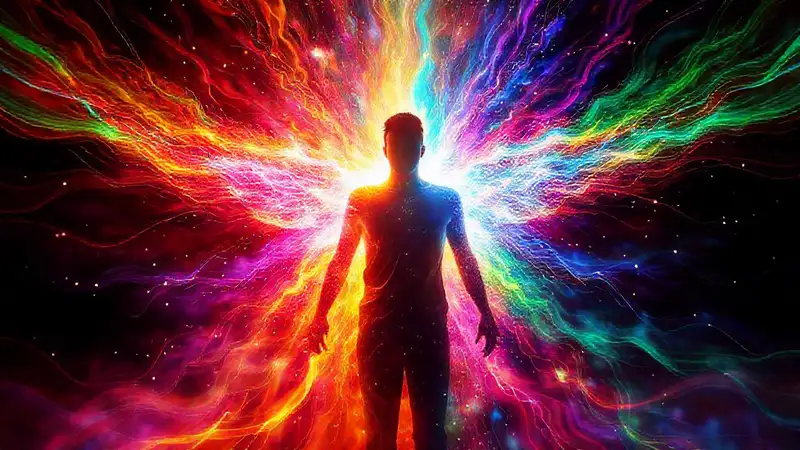Campo de energía vibrante y motivador