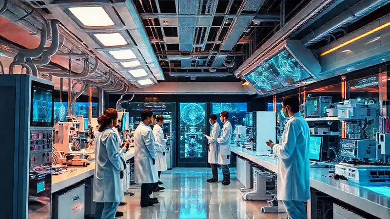 Laboratorio futurista de ingeniería biomédica innovadora