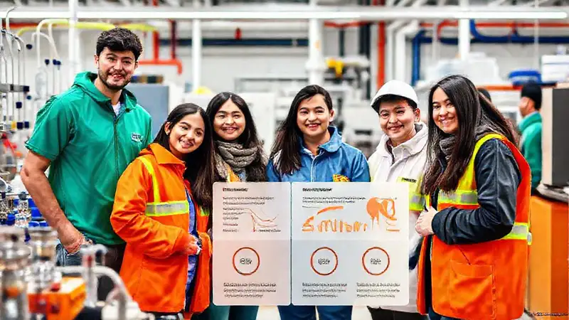 Estudiantes de ingeniería química en laboratorio diverso