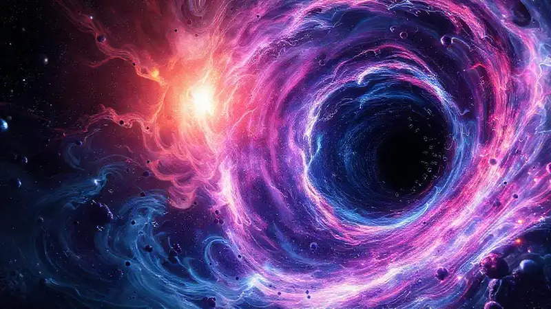 Visualización futurista de agujeros negros multidimensionales