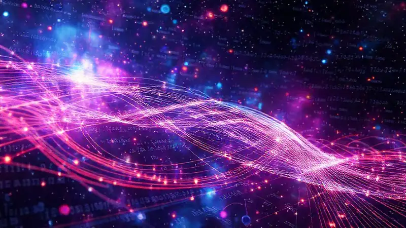 Visualización futurista de teoría de cuerdas