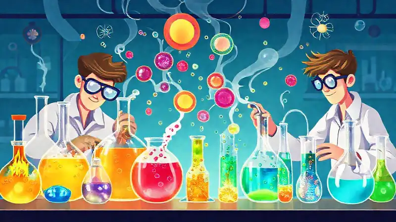 Reacciones químicas en laboratorio con científicos