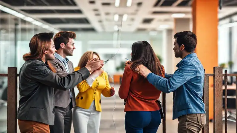 Superando barreras para conectar en oficina moderna