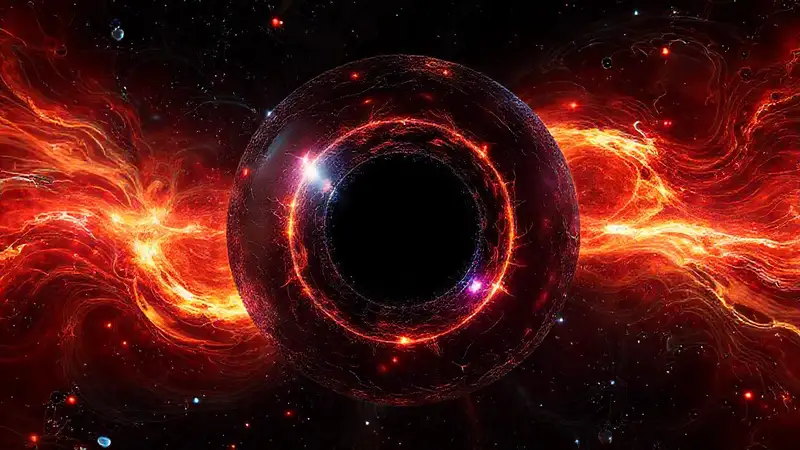 Esfera holográfica con agujeros negros cósmicos