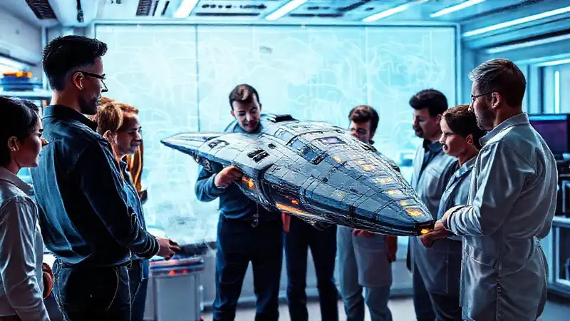 Ingenieros colaboran en diseño espacial futurista