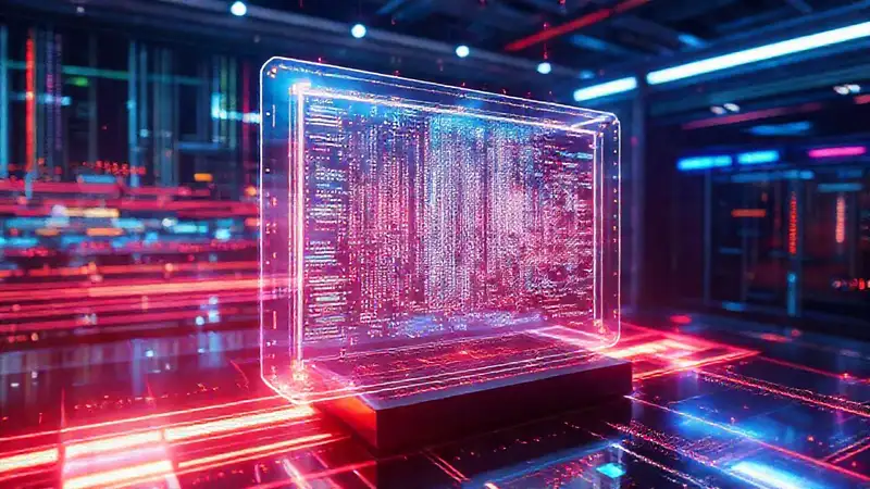 Pantalla holográfica futurista de datos en 3D