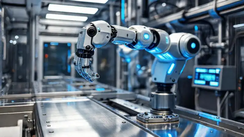 Brazo robótico futurista en laboratorio tecnológico avanzado