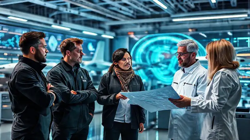 Ingenieros trabajan en innovador laboratorio aeroespacial