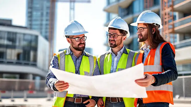 Ingenieros civiles encargados de planificación y medición