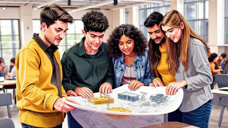 Estudiantes trabajan en proyecto de ingeniería juntos
