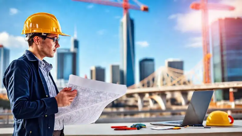 Estudiante de ingeniería civil en construcción inspiradora