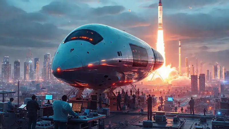 Industria aeroespacial moderna con innovación tecnológica