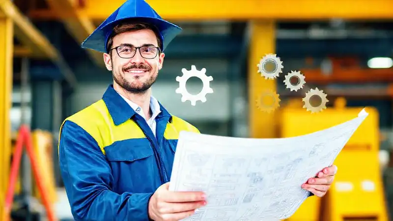 Ingeniero graduado, moderno, confiado, técnico