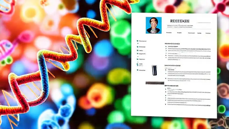Collage colorido sobre biología y crecimiento profesional