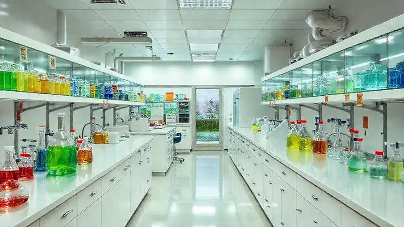 Laboratorio de química limpio, moderno y seguro