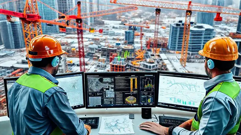 Supervisión moderna de construcción con tecnología avanzada
