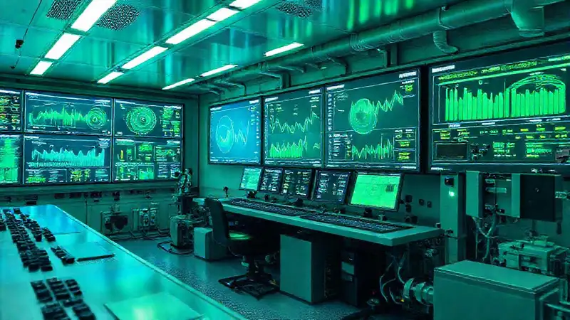 Sala de control industrial moderna y eficiente