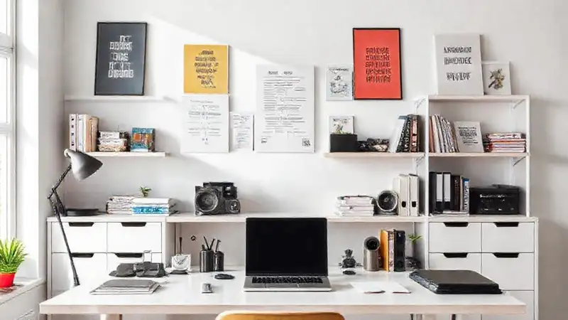Espacio de estudio organizado y luminoso