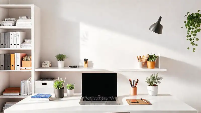 Espacio de estudio ordenado y luminoso