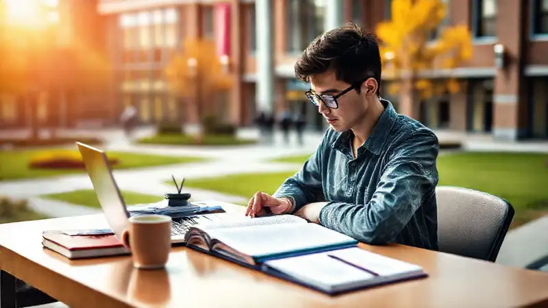 Estudiante enfocado en un ambiente motivador