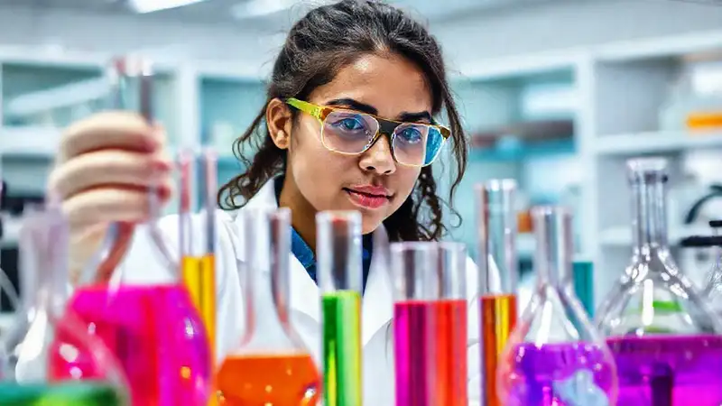 Estudiante en laboratorio